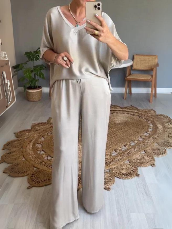 Elena | Casual dwuczęściowy zestaw z okrągłym dekoltem