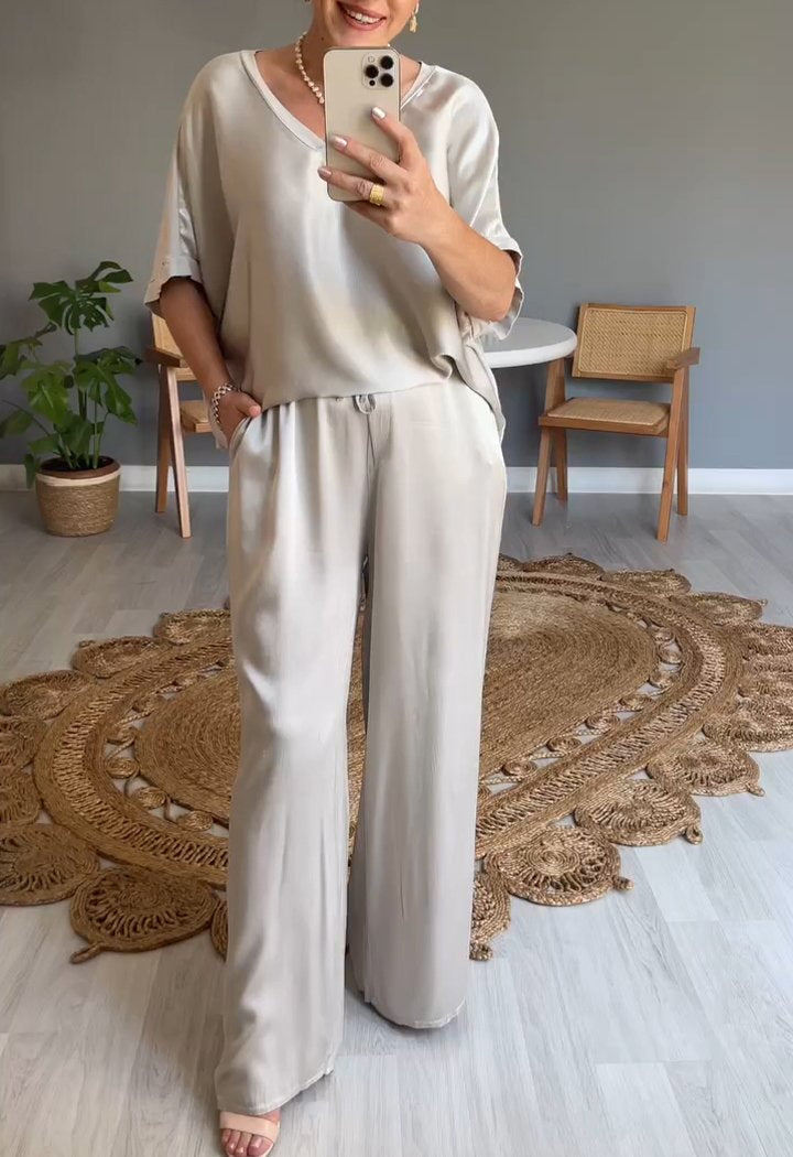 Elena | Casual dwuczęściowy zestaw z okrągłym dekoltem