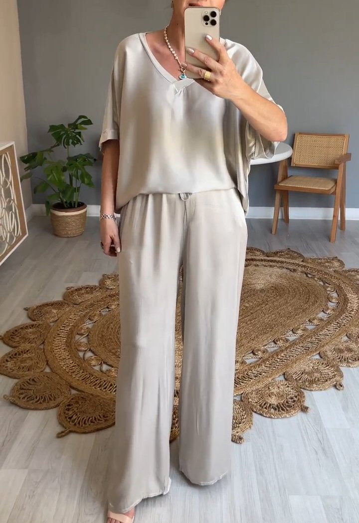 Elena | Casual dwuczęściowy zestaw z okrągłym dekoltem