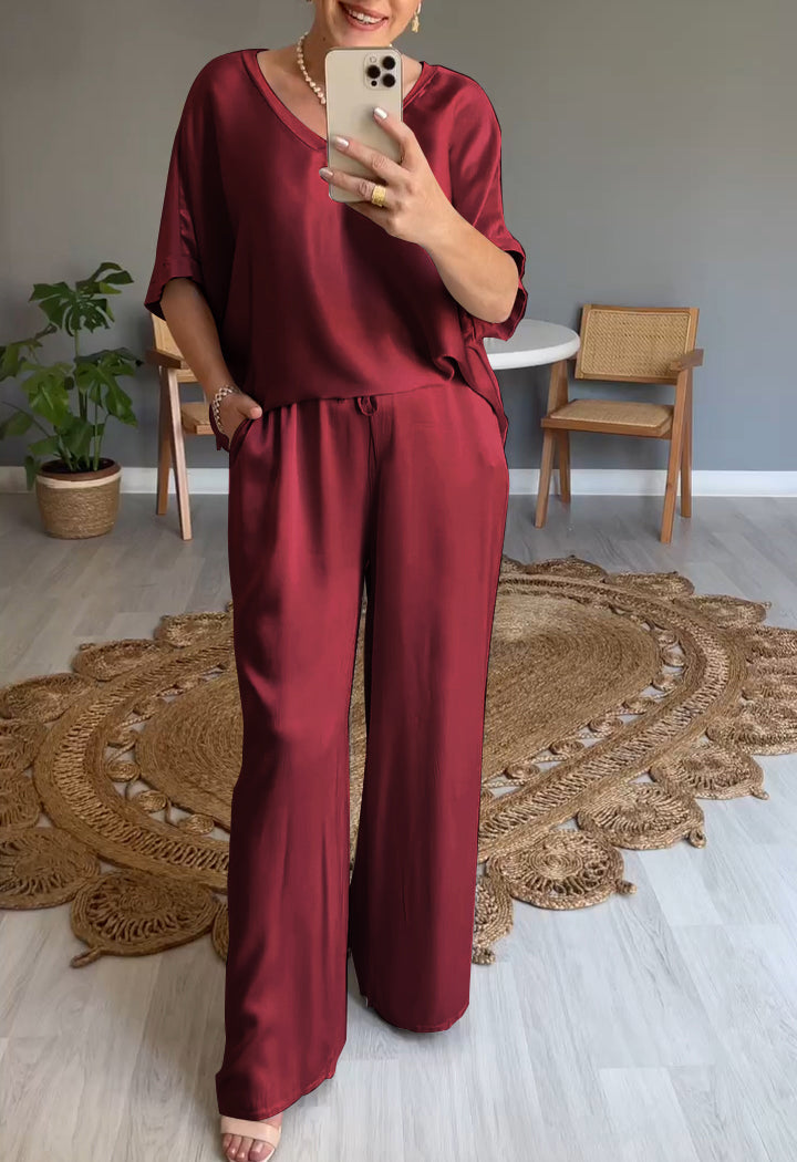 Elena | Casual dwuczęściowy zestaw z okrągłym dekoltem