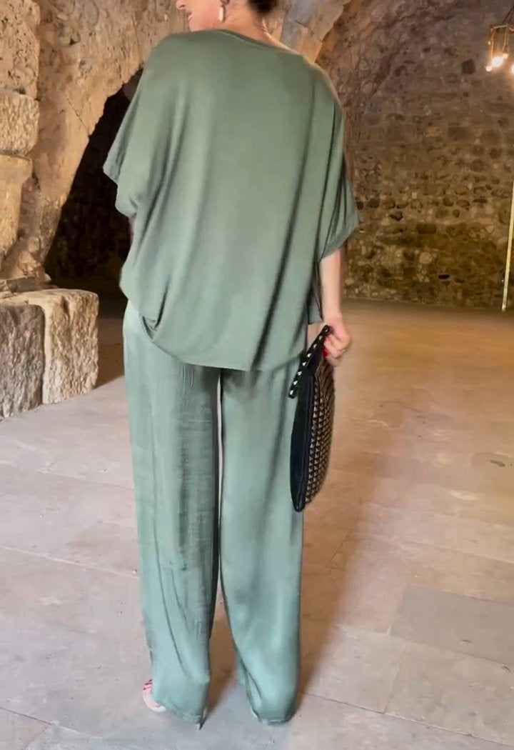 Elena | Casual dwuczęściowy zestaw z okrągłym dekoltem