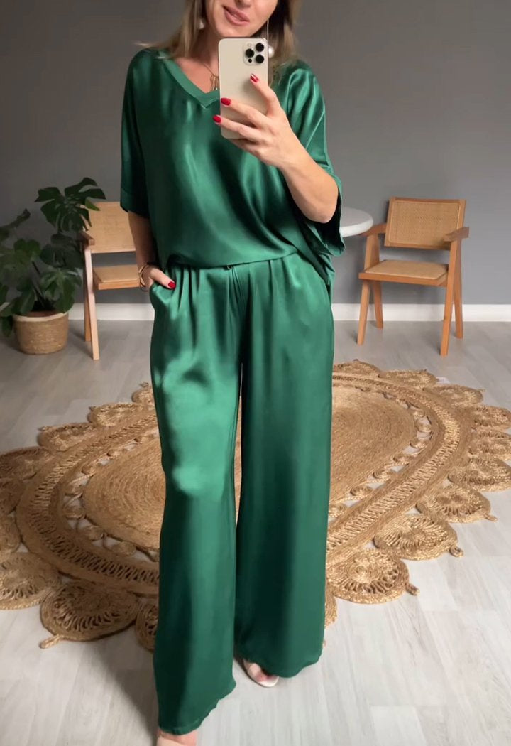 Elena | Casual dwuczęściowy zestaw z okrągłym dekoltem