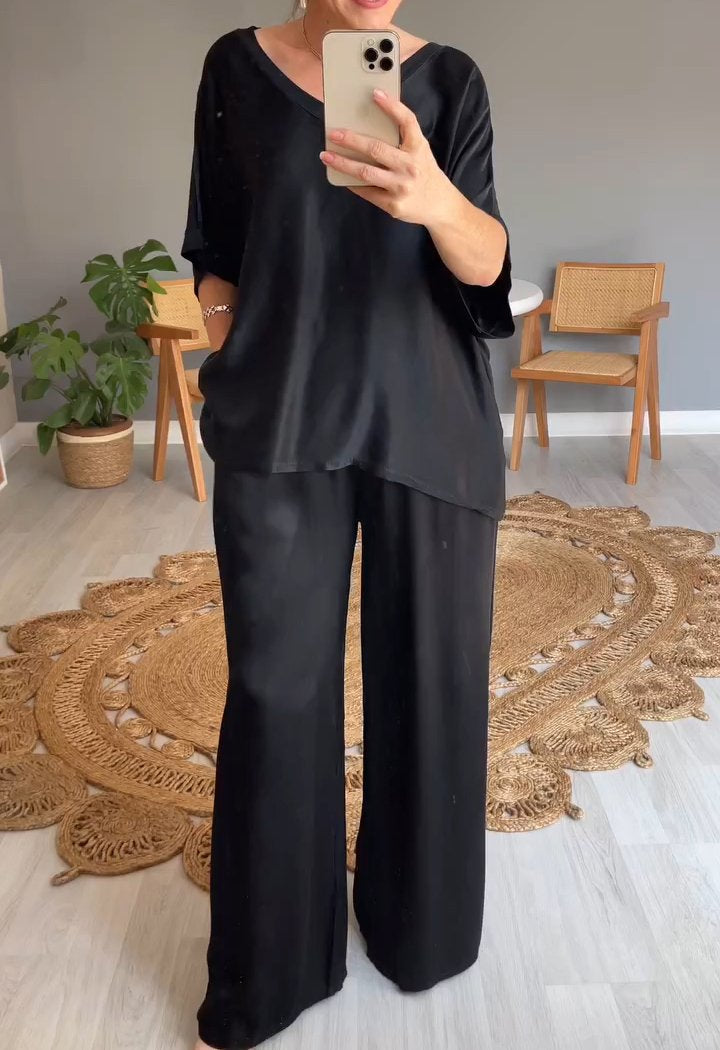 Elena | Casual dwuczęściowy zestaw z okrągłym dekoltem