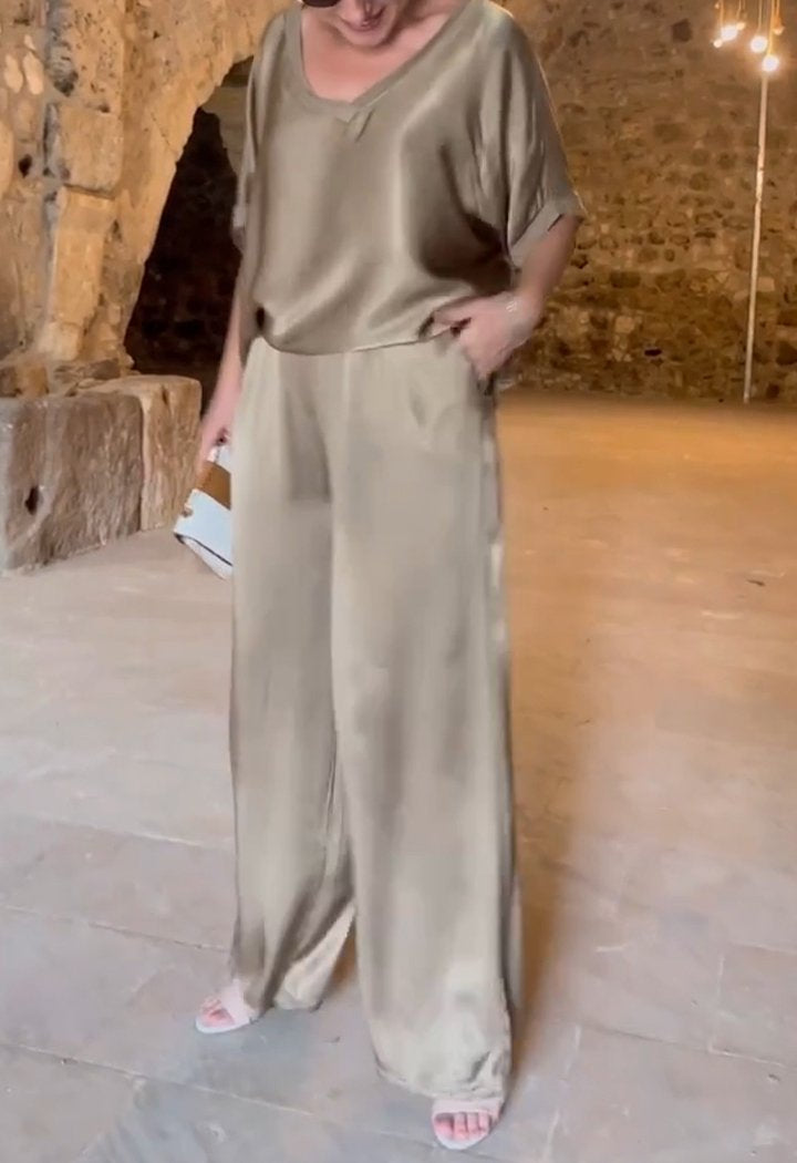 Elena | Casual dwuczęściowy zestaw z okrągłym dekoltem